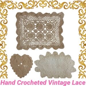 Vintage Embroidered Doily Hand Embroidery Hand Crafted Antique Lace Linen Floral